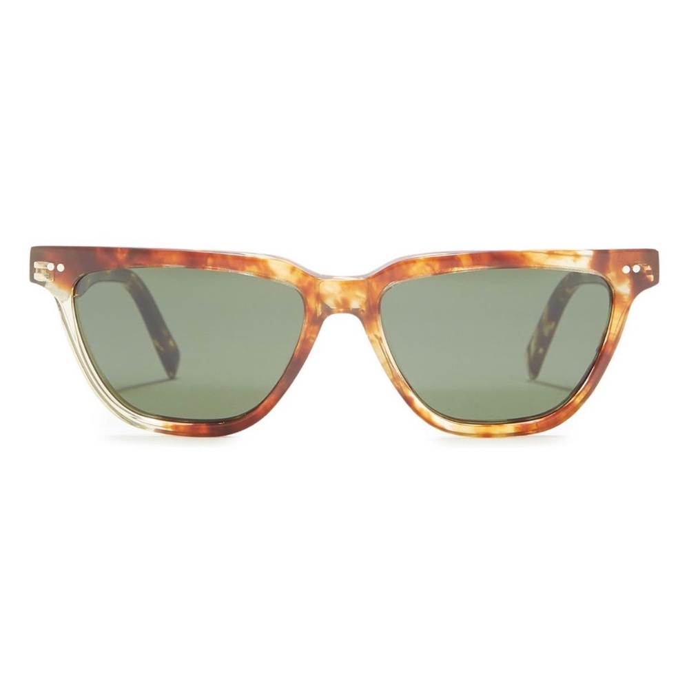 Celine Brown Tortoise Thin Cat Eye Style Narrow Edge Trendy Sunglasses